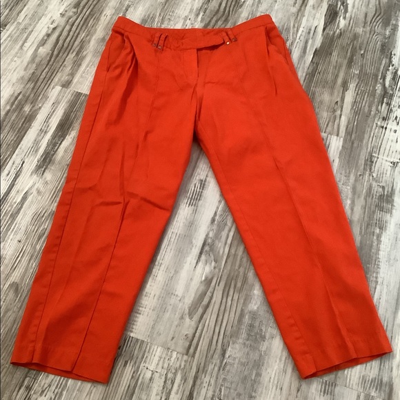 Larry Levine crop pants bright orange size 14 in great condition. Spring… - Picture 1 of 12